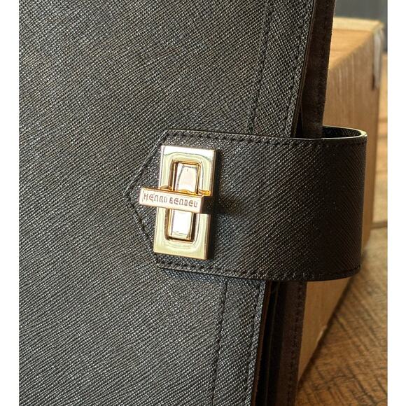 Henri Bendel West 57th Jewelry Book Black Leather Brown Suede - Picture 2 of 10